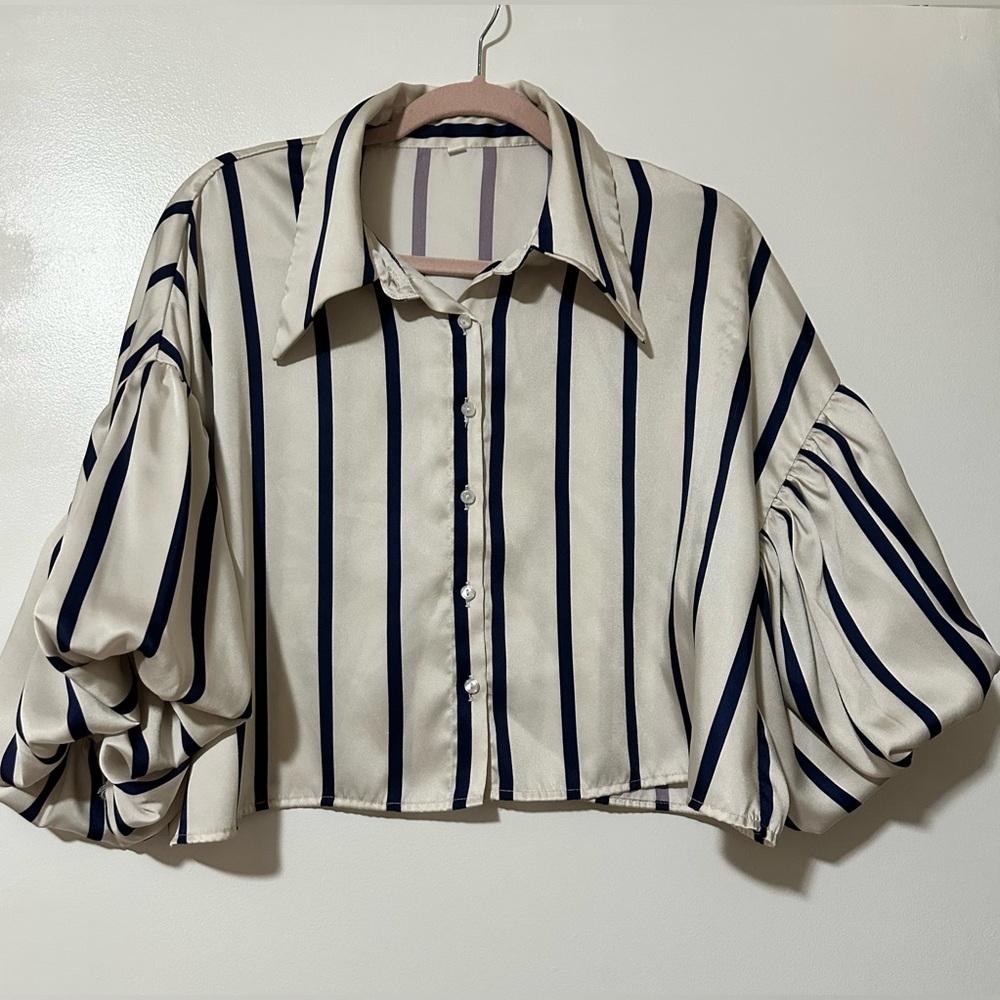 Striped Puff Sleeve Blouse